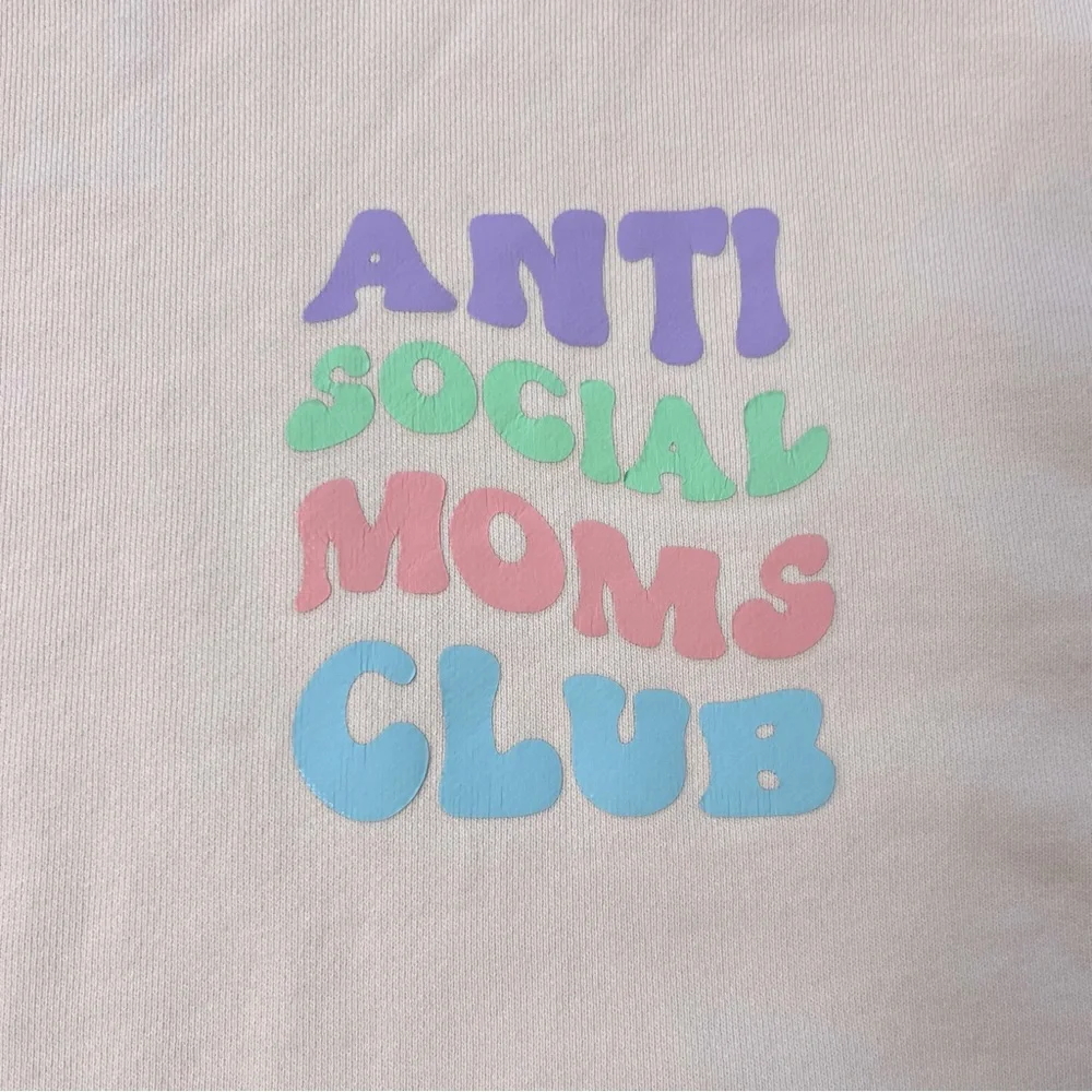 J. Crew University Terry Crop Crewneck Anti Social Moms Club Sweatshirt Small